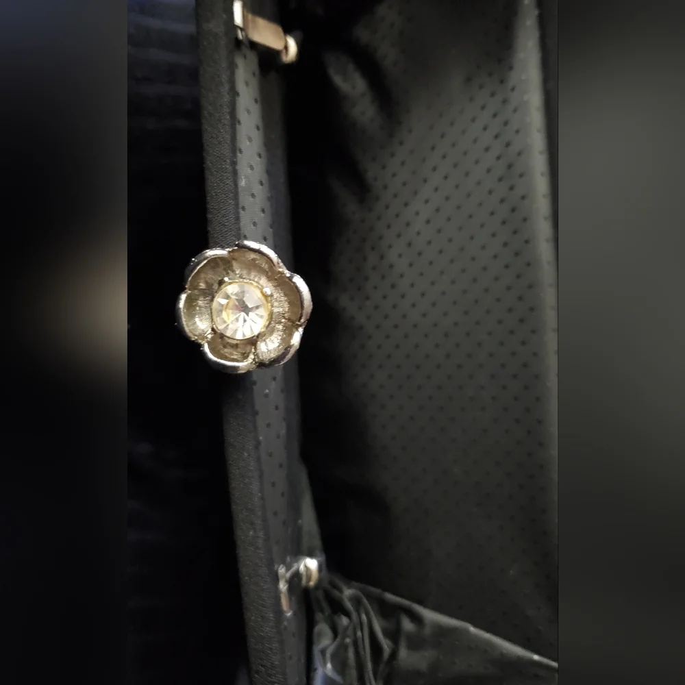 Vintage Black Silky Formal Clutch Purse - Picture 5 of 7